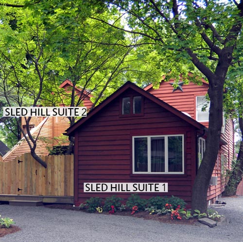 The Sled Hill Suites house in the village of Woodstock