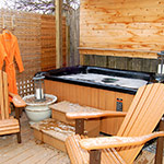 The Hot Tub Suite hot tub in winter